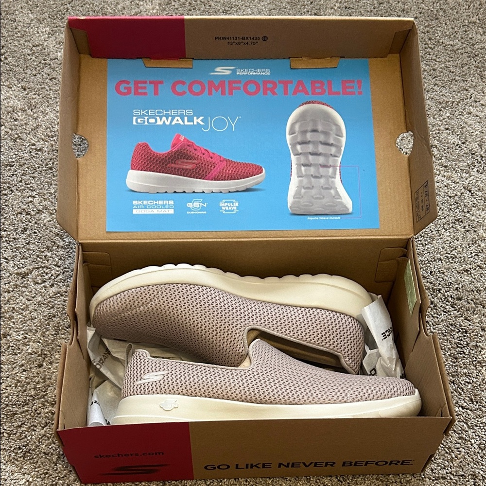 Skechers Go Walk Joy Beige Slip-Ons